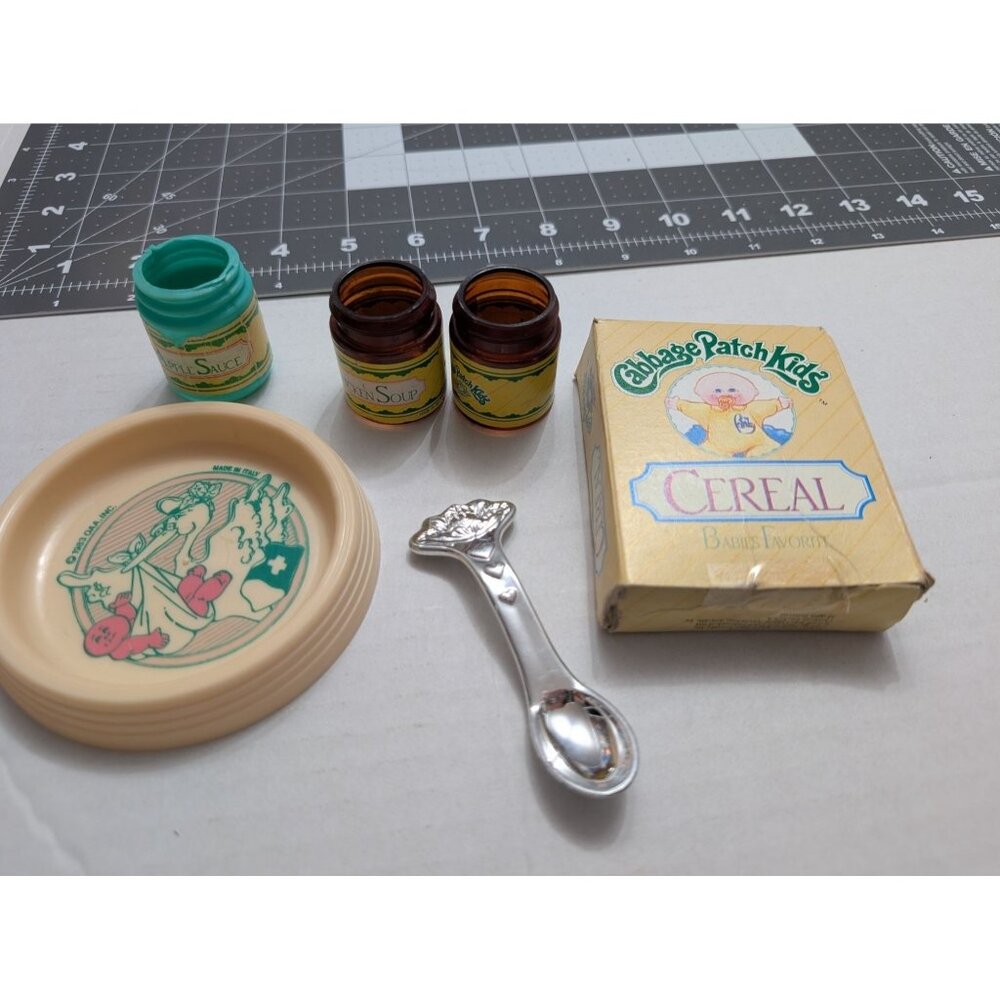 Cabbage Patch Kids 1983 OOA food bowl spoon ceral‎ jars lot of 6 vintage